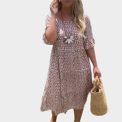 Midi Dress with Elegant Stripes