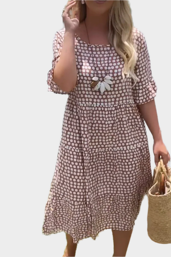 Midi Dress with Elegant Stripes