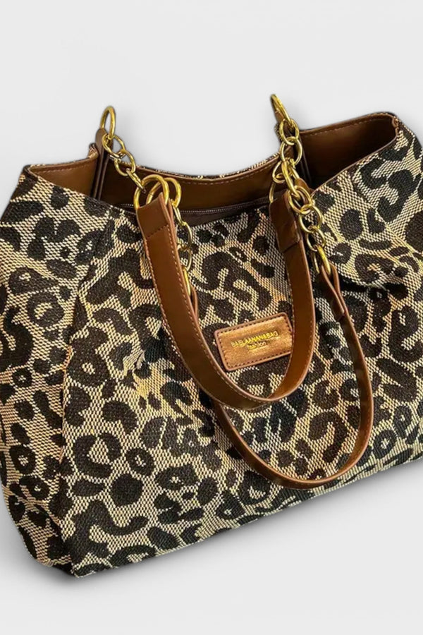 Olivia - Leopard Canvas Tote