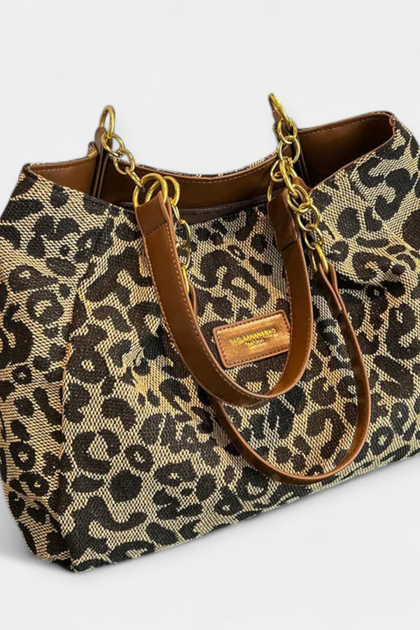 Shoulder Bag with Animal Print