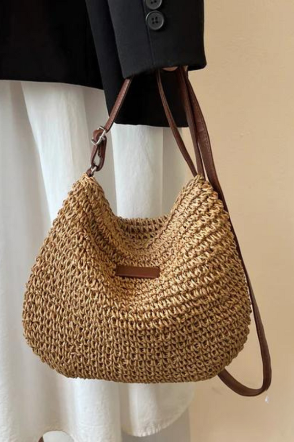 Mary - Retro Straw Sling Crossbody Bag