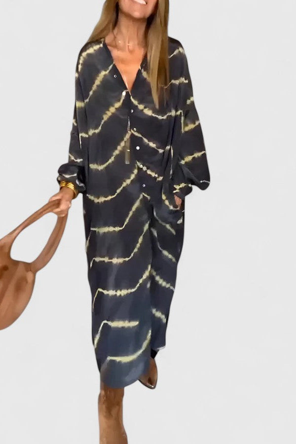 Amelie™ | Elegant Boho Striped Maxi Dress