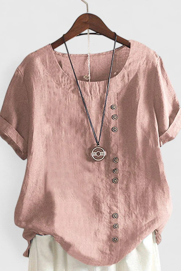 Elisavie | Comfortable Short Sleeve Blouse