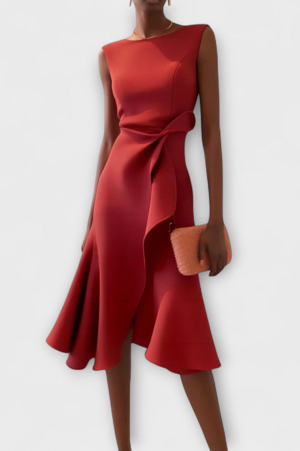 Juliette – Asymmetrical Draped Midi Dress