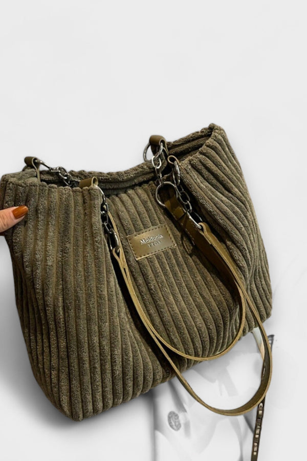 Olivia - Soft Cord Shoulder Bag