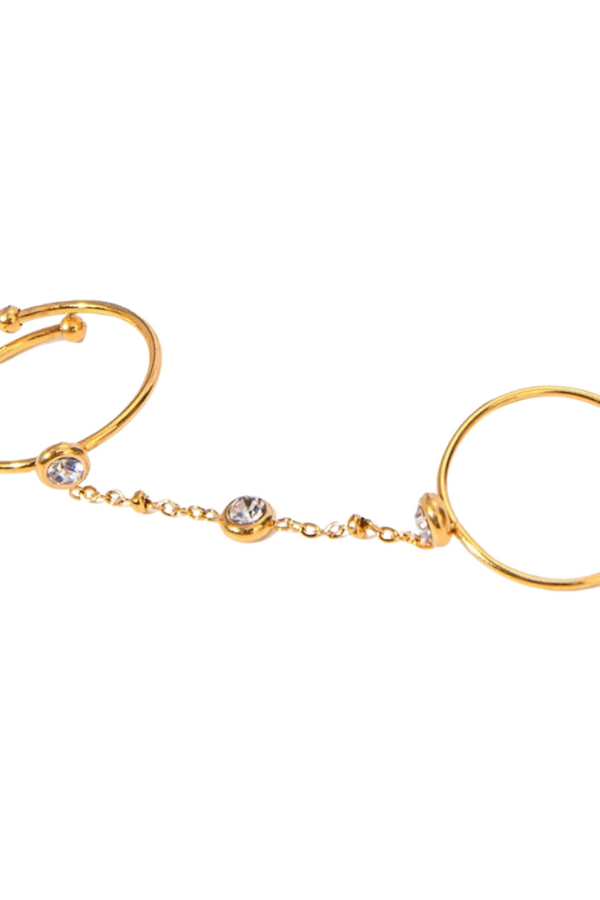 Gold Nova Chain Ring