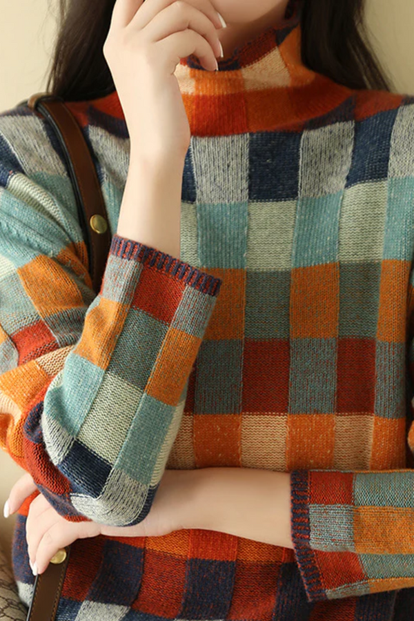 Madi - Luxe Patchwork Turtleneck