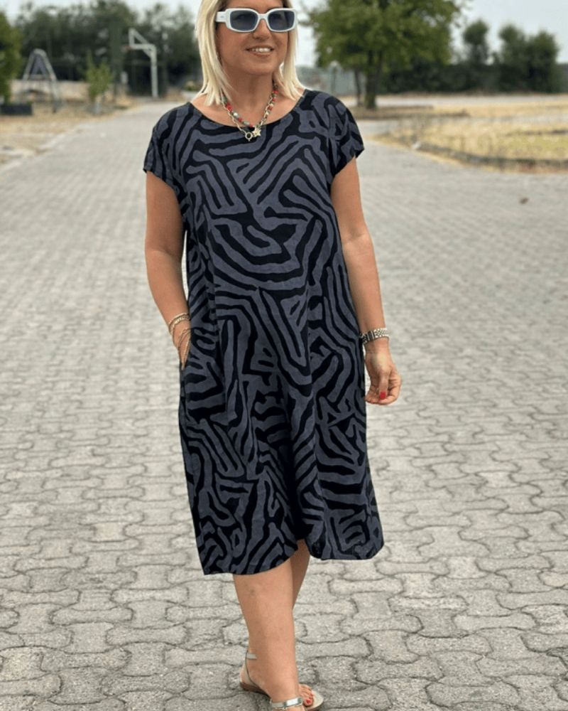 Despoina | Summer dress with round neckline and beautiful design