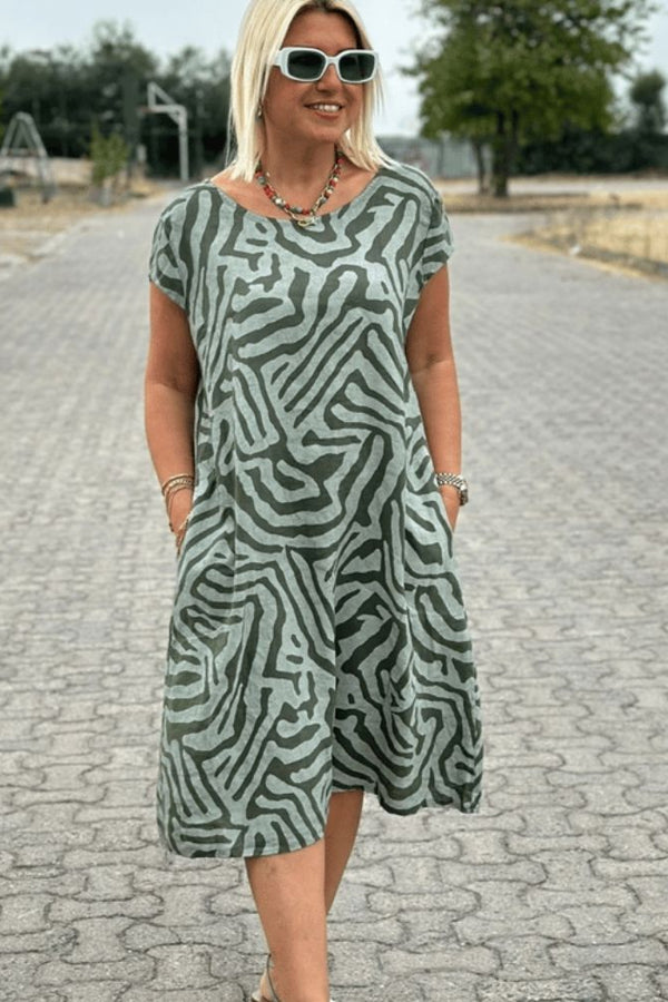 Despoina | Summer dress with round neckline and beautiful design