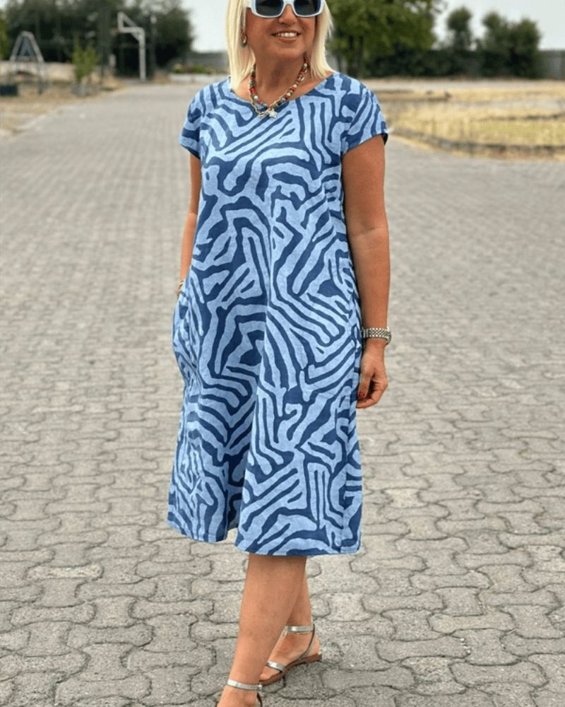 Despoina | Summer dress with round neckline and beautiful design