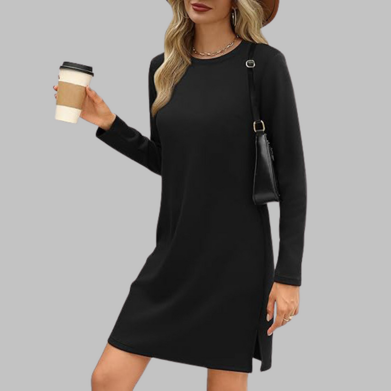 Tiana - Casual Long Sleeve Round Neck Mini Dress