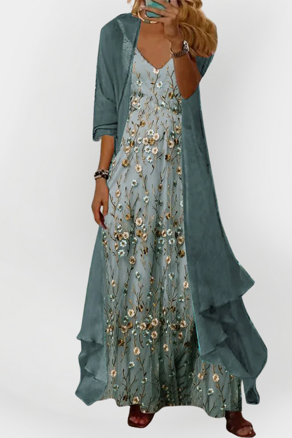 Maxi Dress with Cardigan (Set of 2 Pieces)