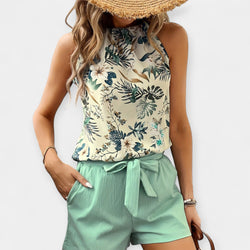 Set with Tropical Design and Halter Top