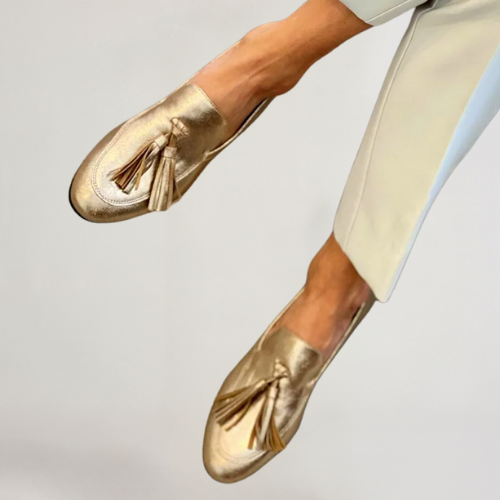 Shiny Gold Moccasins