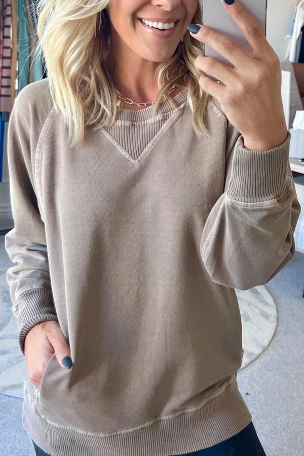 VIOLA - Ribbed Sweater with Pockets