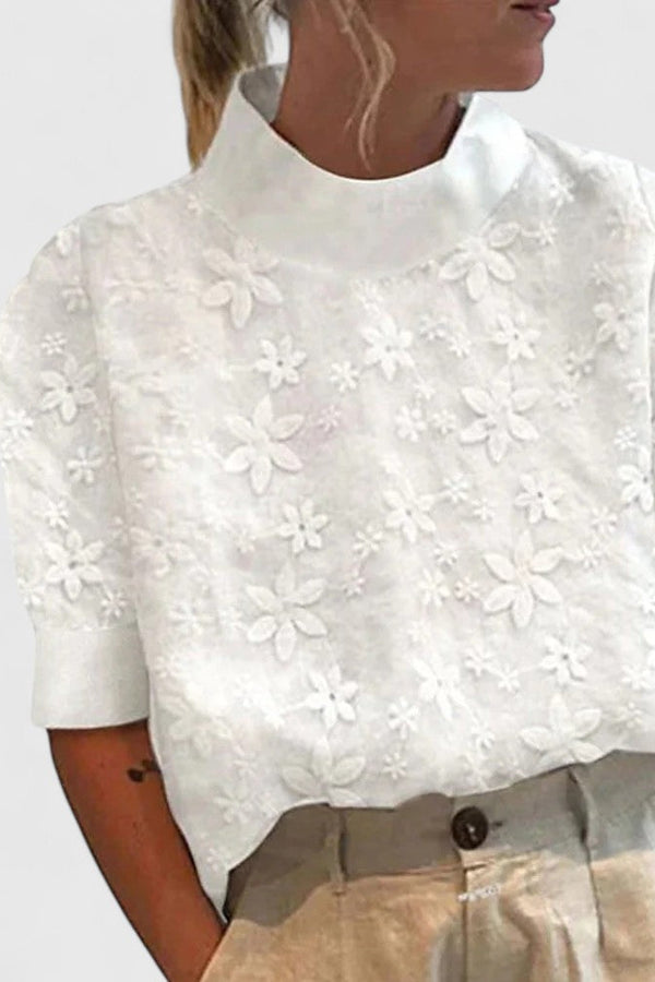 Sonelita™ | Elegant Blouse with Stand Collar