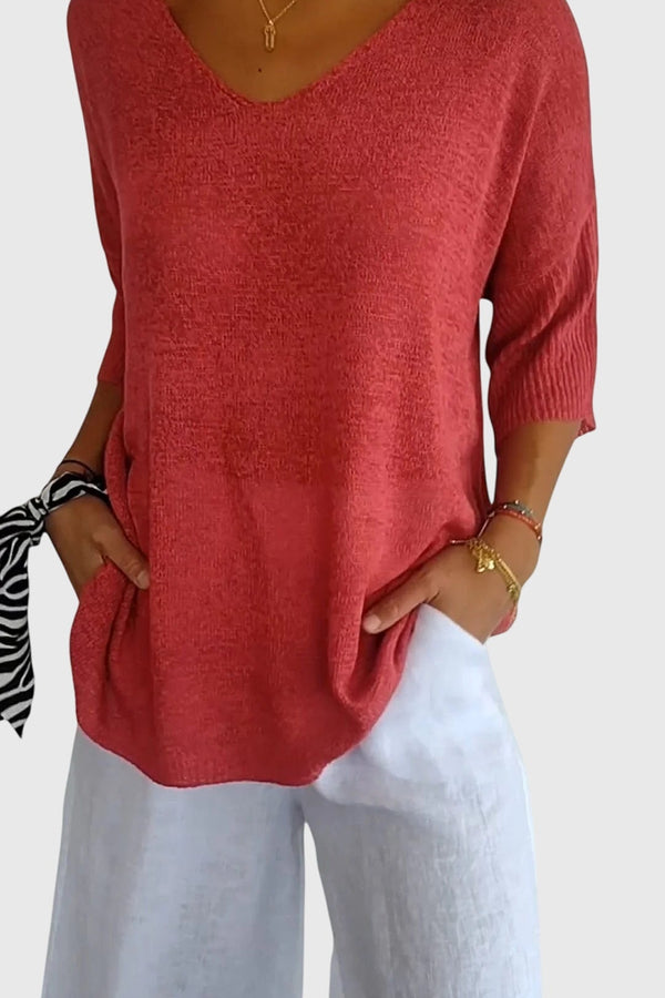 Cassandra™ | Elegant V-Neck Top