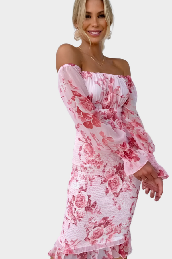 Sweet Floral Midi Dress