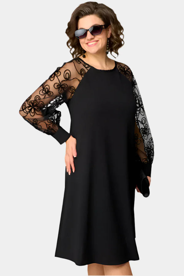 Dress with Soft Lace Sleeves