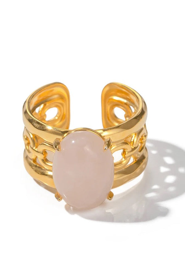 Adjustable Petal Stone Ring