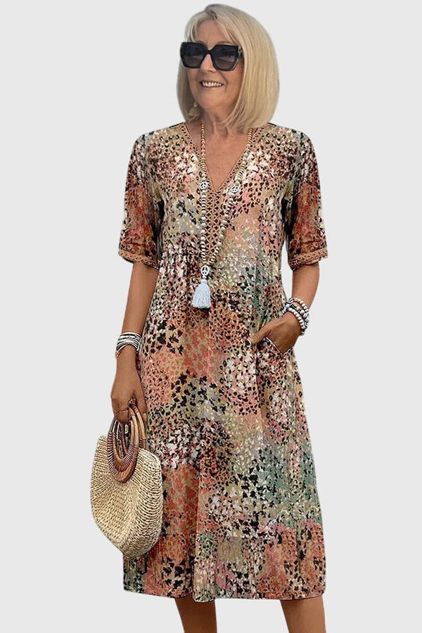 Yvonna™ | Elegant Floral Midi Dress