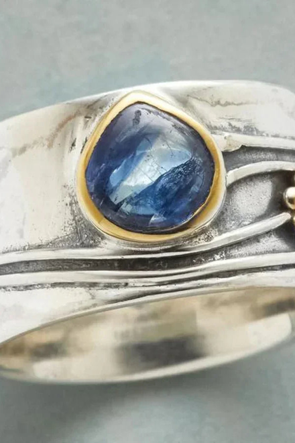 Bohemian Gemstone Meditation Ring | White Gold