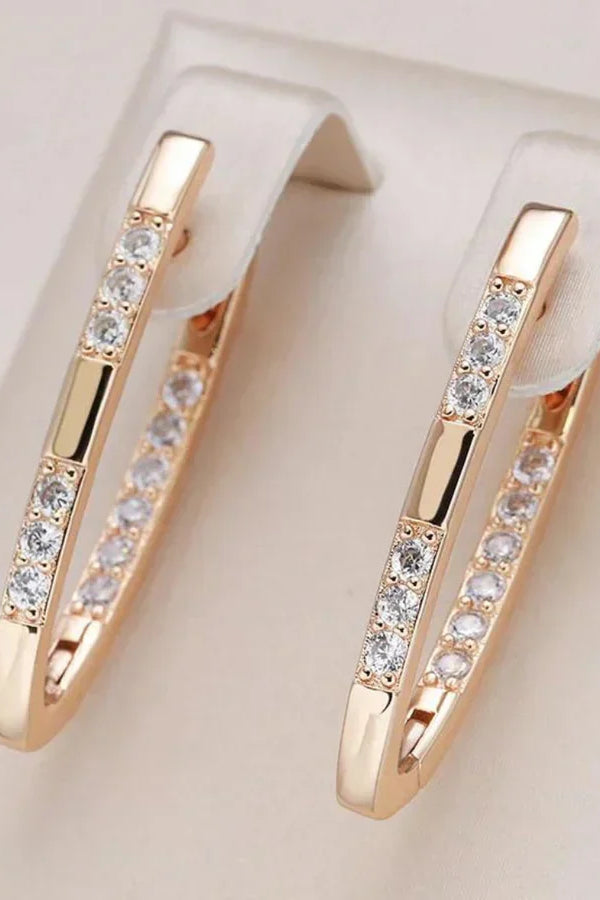 Exquisite Zirconia Earrings | Gold