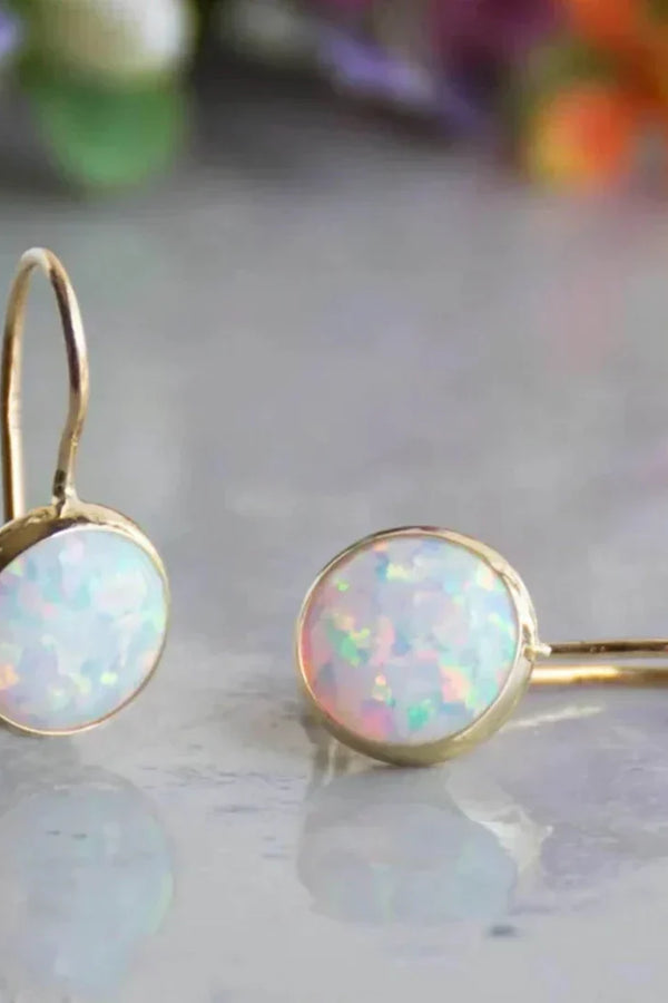 Antique Opal Glow Earrings | Gold