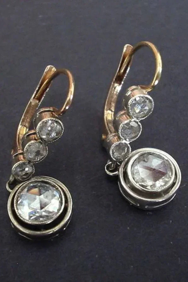 Antique Zirconia Golden Earrings | Gold
