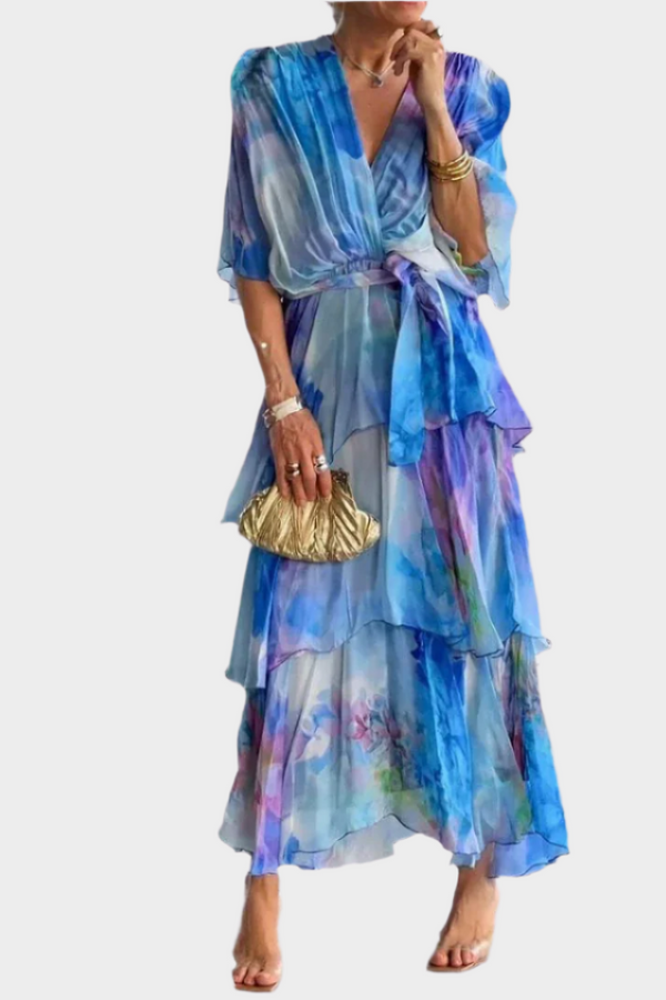 Dress with Deep V-Neck