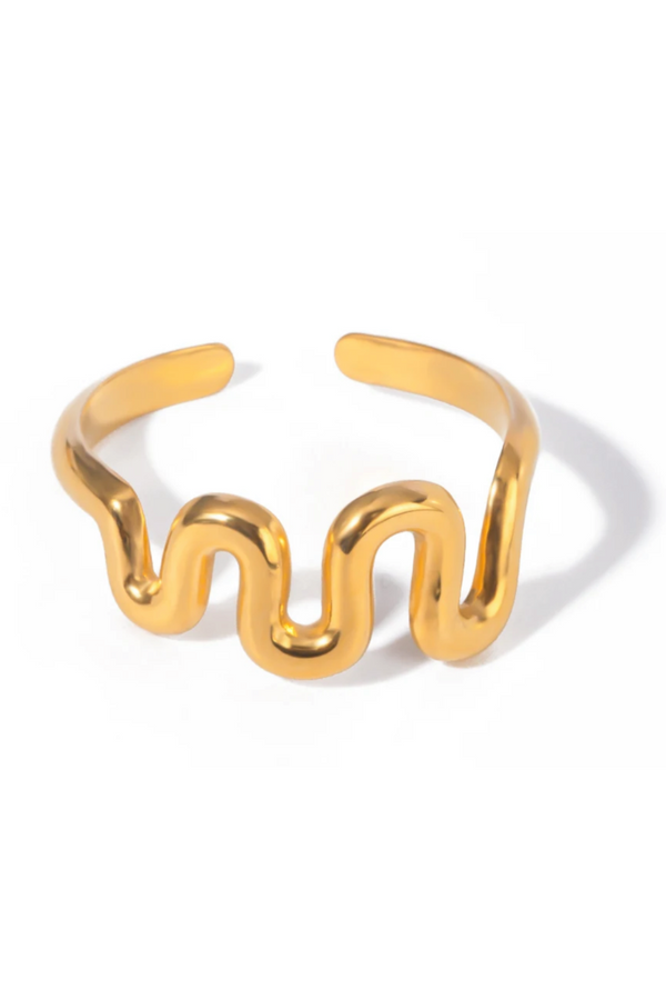 Gold Groove Ring