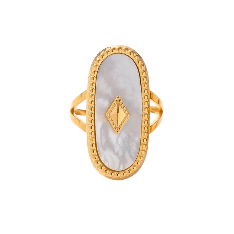 Adjustable Opaline Aura Gold Ring
