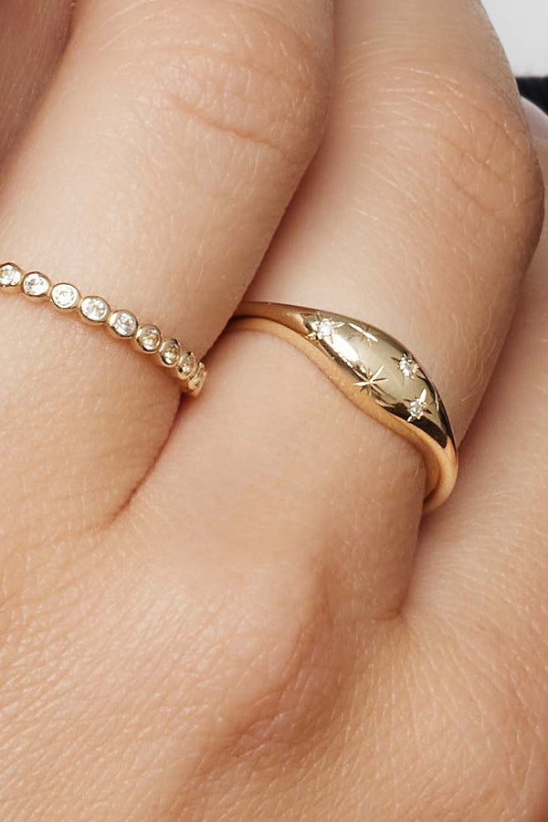 Diamond Dome Ring | Gold
