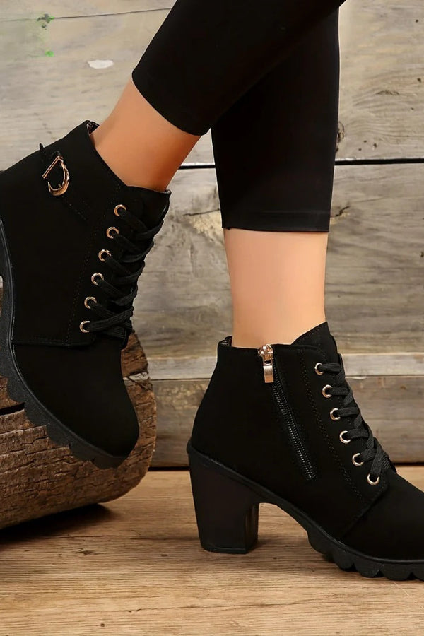 Yael - Luxe Lace-Up Pumps Boots