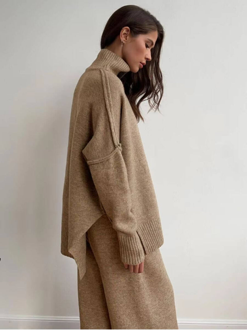 Stella - Loose Lazy Knitting Trousers Set