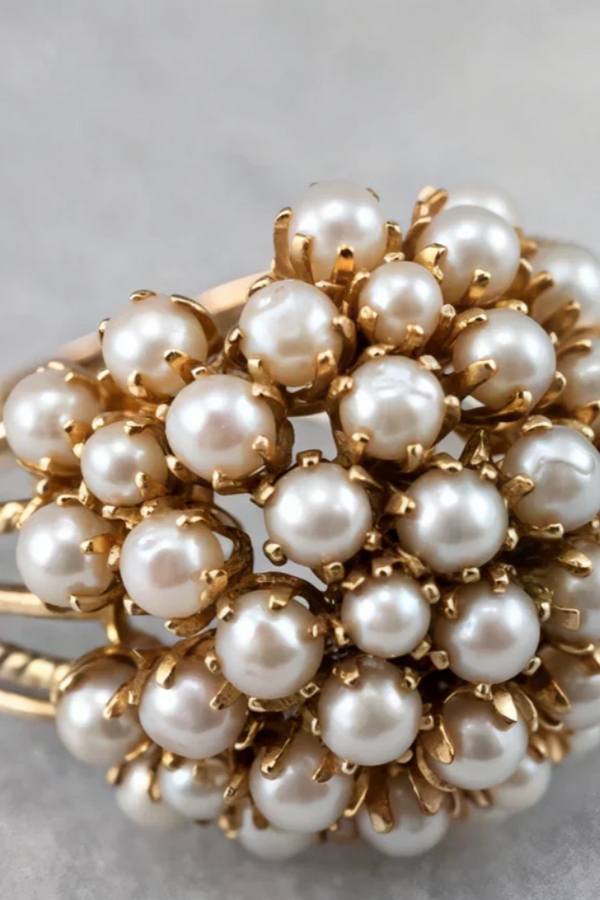 BLUSH INLAID PEARLS RING