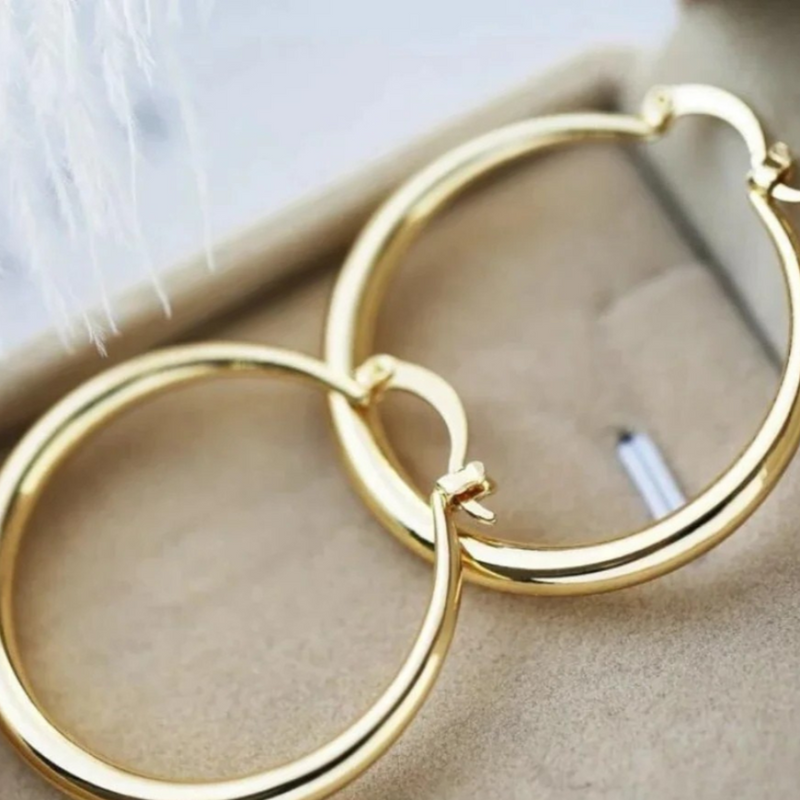 GOLD LARGE HOOP EARRINGS