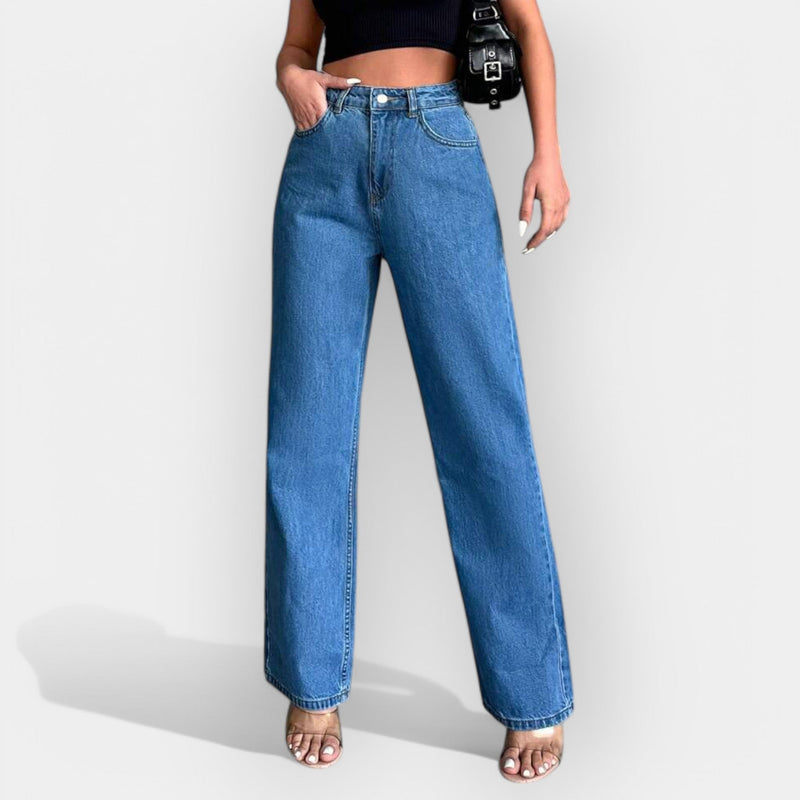 High-Waisted Jeans with Comfortable Wide Fit