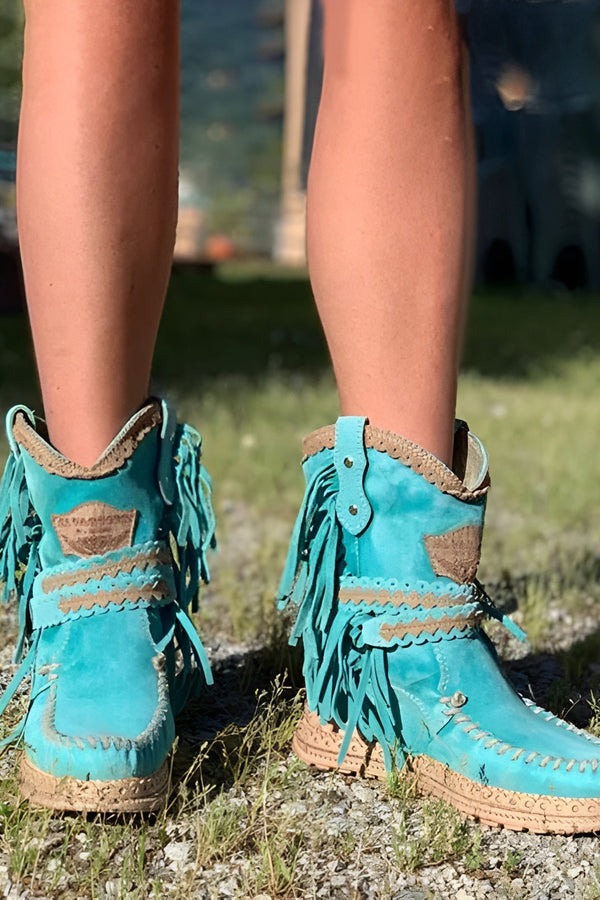 Meri | Boho Fringe Boots
