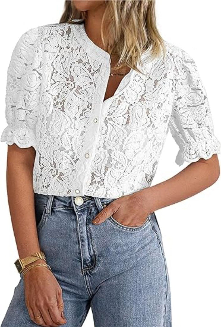 Iris - Chic Long Sleeve Button Down Blouse