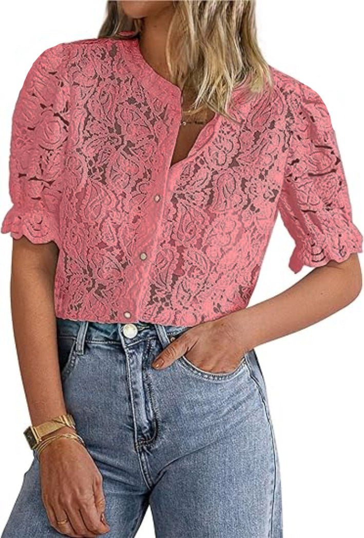 Iris - Chic Long Sleeve Button Down Blouse