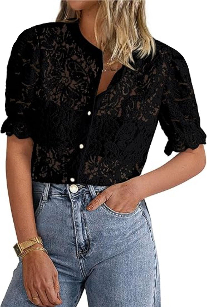Iris - Chic Long Sleeve Button Down Blouse