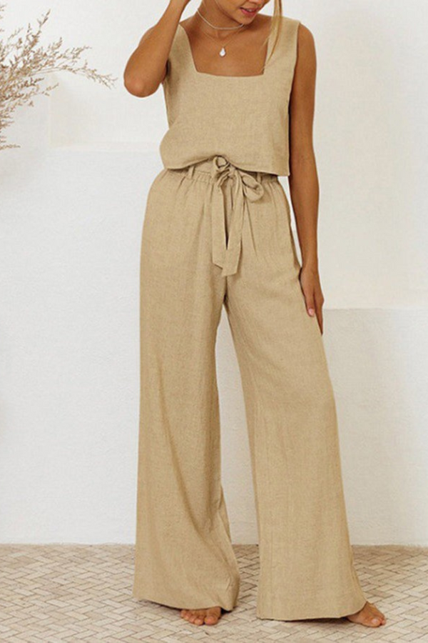 Evelyne | Luxe Minimalist Top & Wide-Leg Pants Set