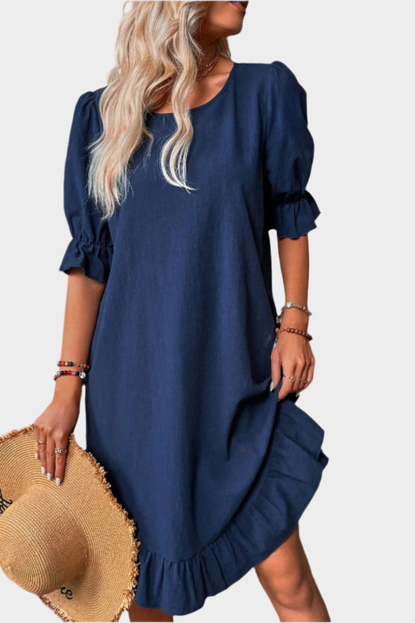 Retro Midi Dress with Comfortable Sleeves