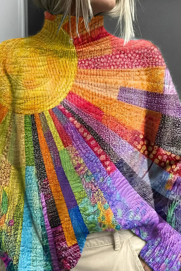 Fana | Vibrant & Colorful Turtleneck Sweater