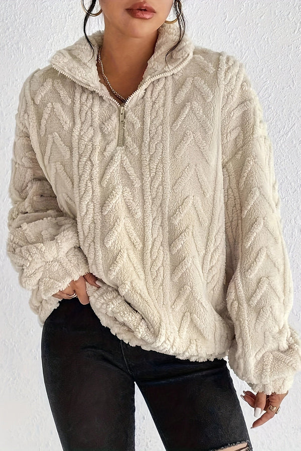 Aila - Fluffy Zip Sweater