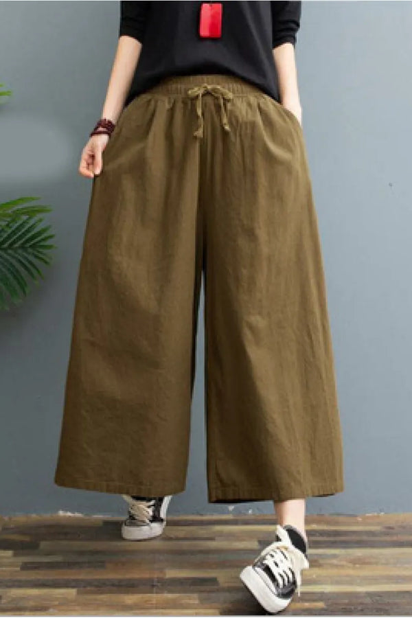 AMELINA – PLEATED LINEN COMFORT FIT PANTS