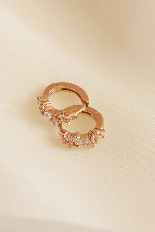 Crystal Cluster Huggies | Gold