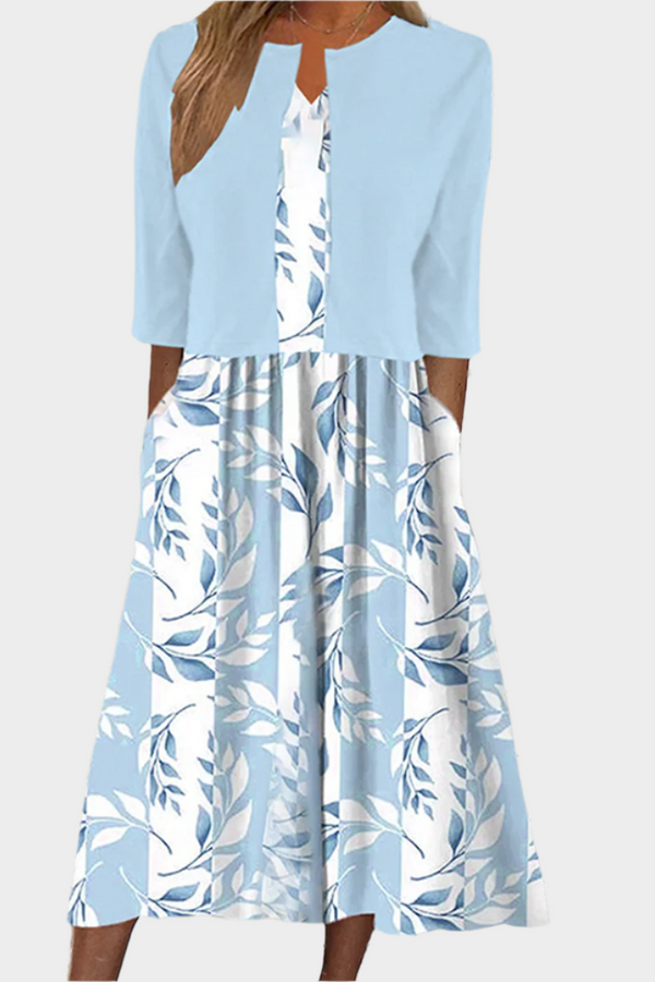 Airy Midi Dress with Elegant Jacket