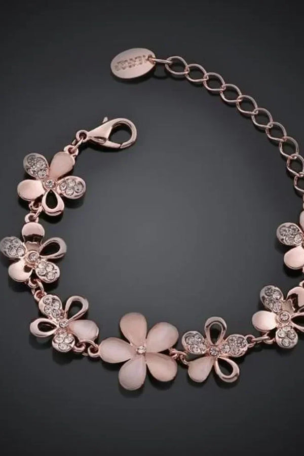 Antique Rose Flower Bracelet | Rose Gold